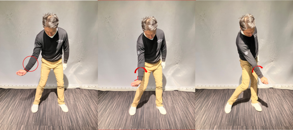 ゴルフスイング 右腕のローテーション画像