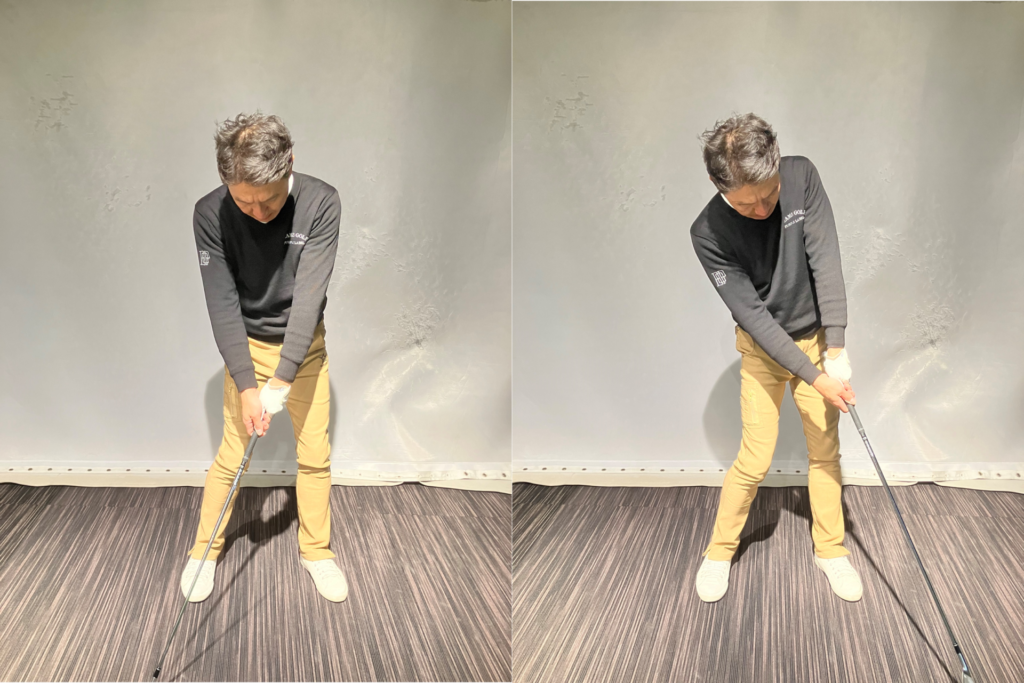 ゴルフスイング 腕のローテーションない画像